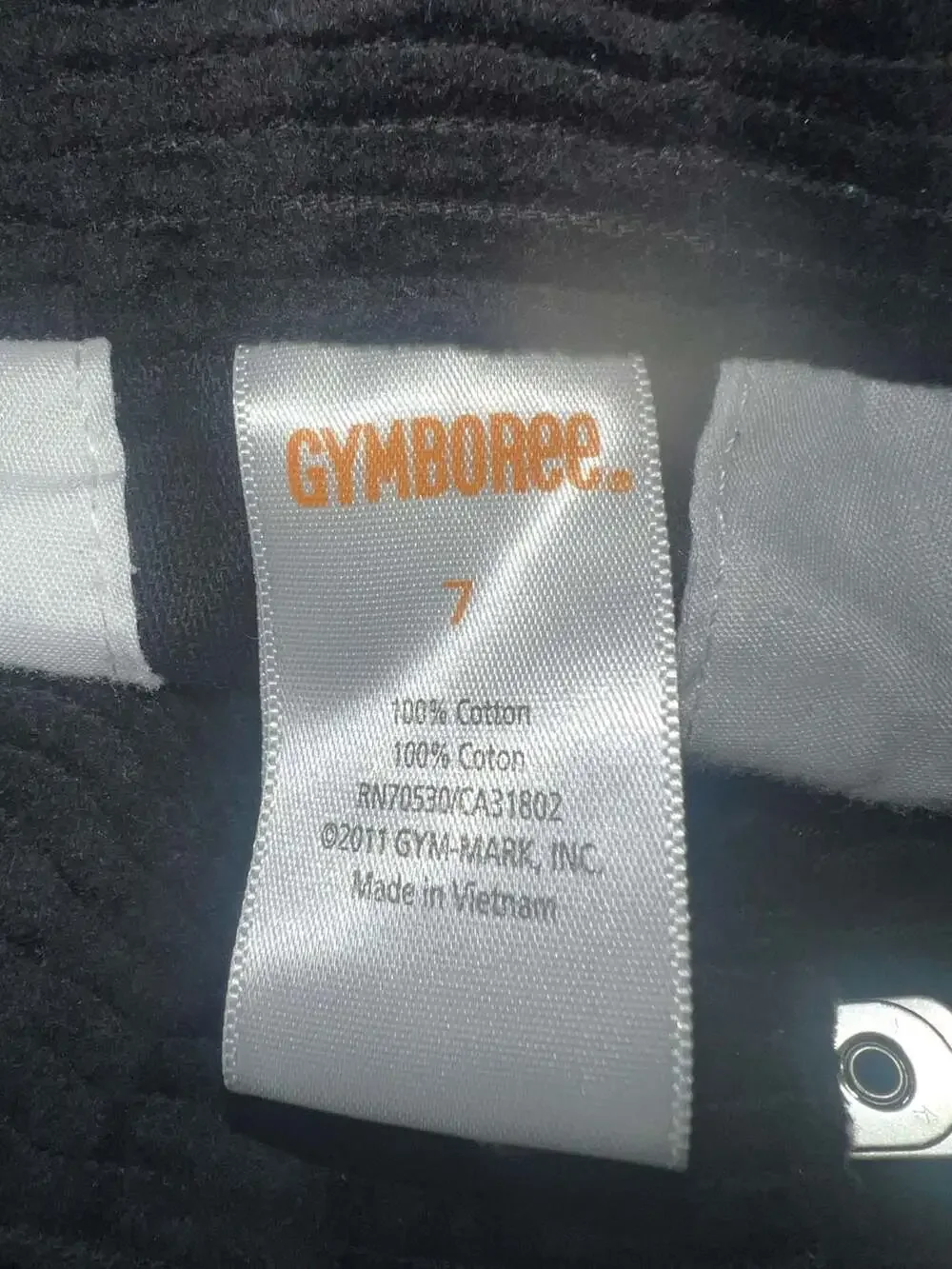 Gymboree Boys Black Corduroy Pants Size 7